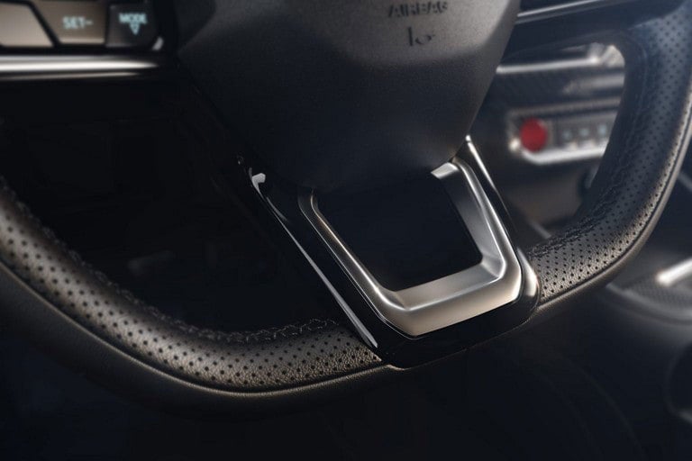 2024 Ford Mustang® model interior showing the flat-bottom steering wheel | Pruitt Ford in Burkburnett TX